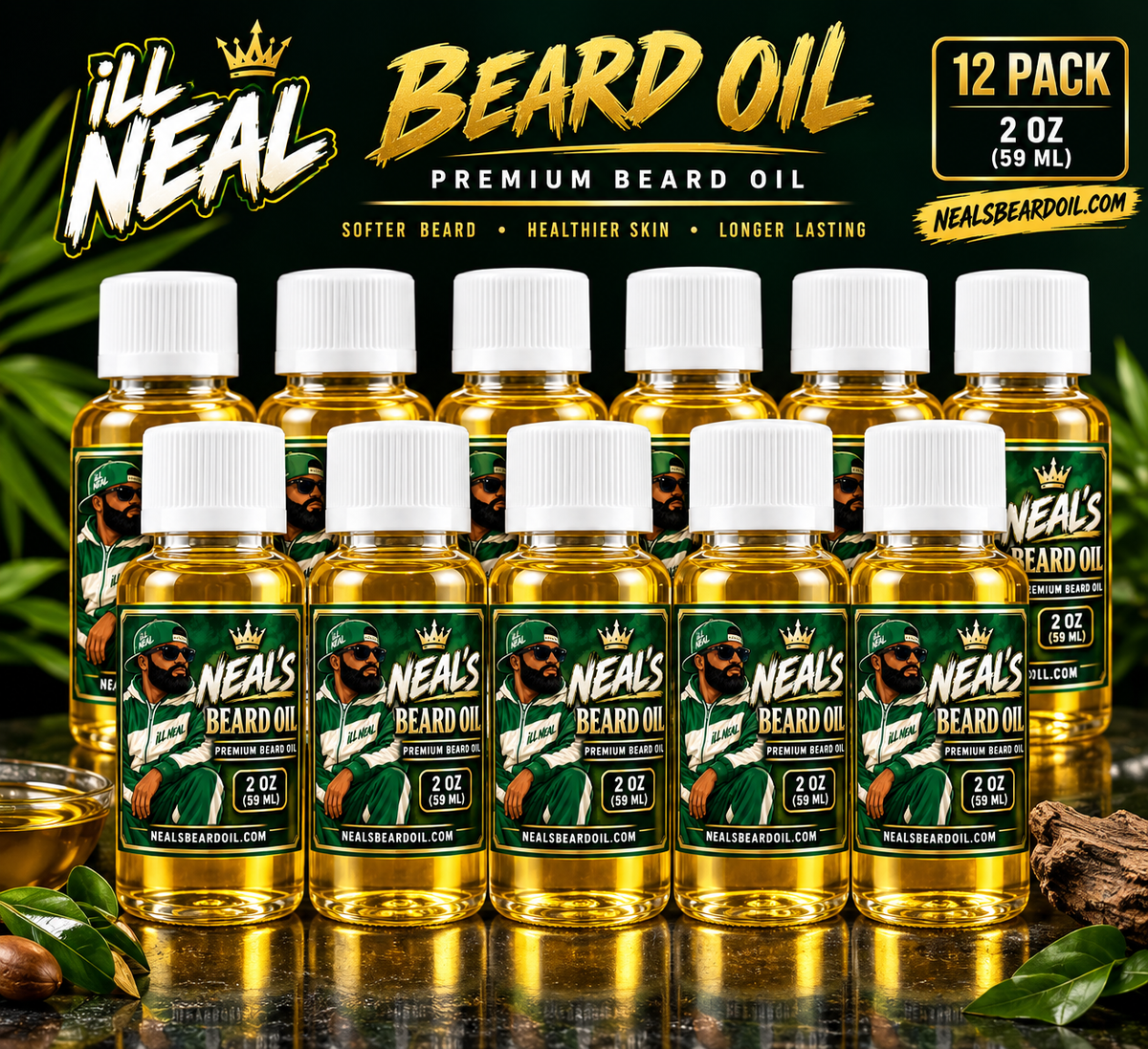 NEALS BEARD OIL (WHOLESALE 12 BOTTLES)
